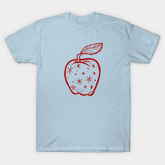 Fantastic Mr Fox - Apple with Stars - Red T-Shirt by Barn Shirt USA